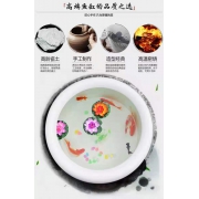 景德镇红莲手绘陶瓷鱼缸